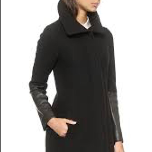 Club Monaco Wayland Coat with leather sleeves - Picture 2 of 7